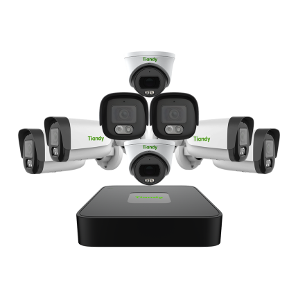 Camera set 8pcs 4MP (1 NVR ,6 Bullet Camera , 2 Dome Camera )