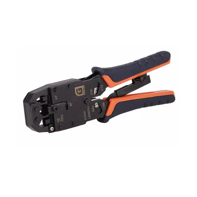 Modular Network RJ45 RJ11 RJ12 Crimping Tool, Multifunctional Network Cable Cutting Stripping Crimper/Wire Stripper/Wire Cutter, for 8P/6P/4P /CAT5/CAT5e/CAT6 All in One Crimping 3-in-1